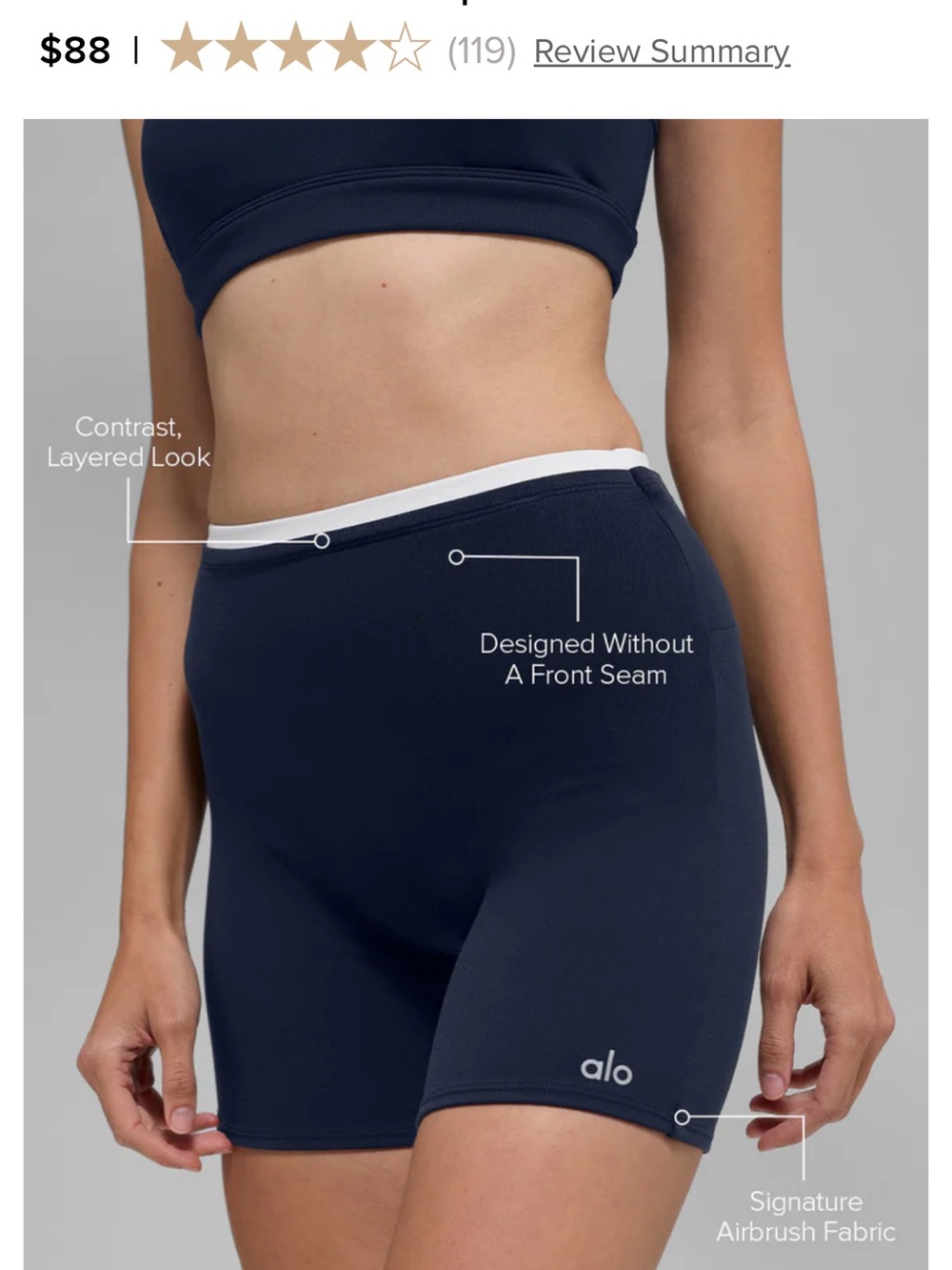 ALO Yoga 5” Airbrush Double Up Short